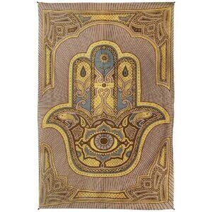 New Brown Large Hamsa Hand Wall Hanging Art Decor Tapestry 52X80 NIP Spiritual